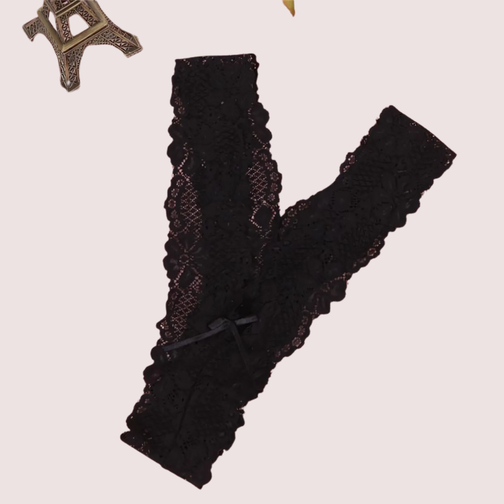 Crimson Shadow Lace V-String Panty