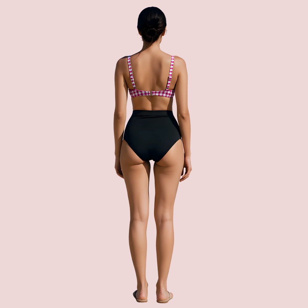Structured Underwire Bikini Bra Topa in Pink &amp; White Stripe (Top Only)
